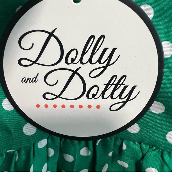 Dolly & Dotty Cindy Polka Dot Vintage Dress in
Dark Green, New with Tags - Picture 5 of 6